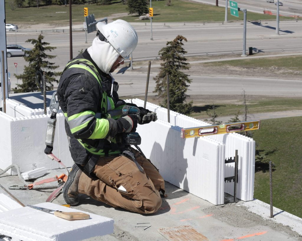 30 U.C. Exterior Wall Construction With 6" Core Blocks