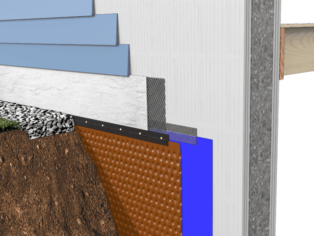 Peel & Stick Membrane on a Element ICF Foundation