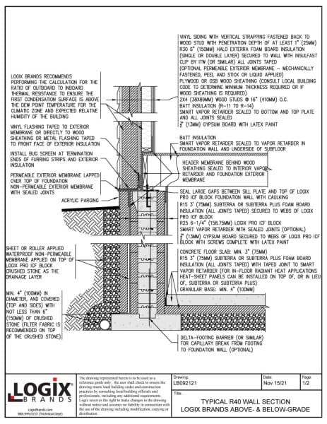 R40 Logix Brands Above & Below Grade Wall Assembly