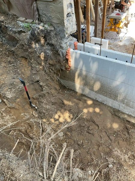 Insulated Concrete Form Block Foundation