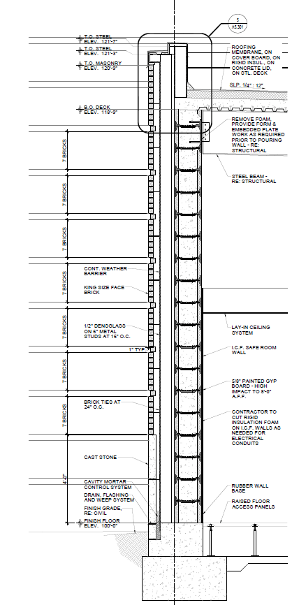 Typical Wall Section - School Safe Rooms