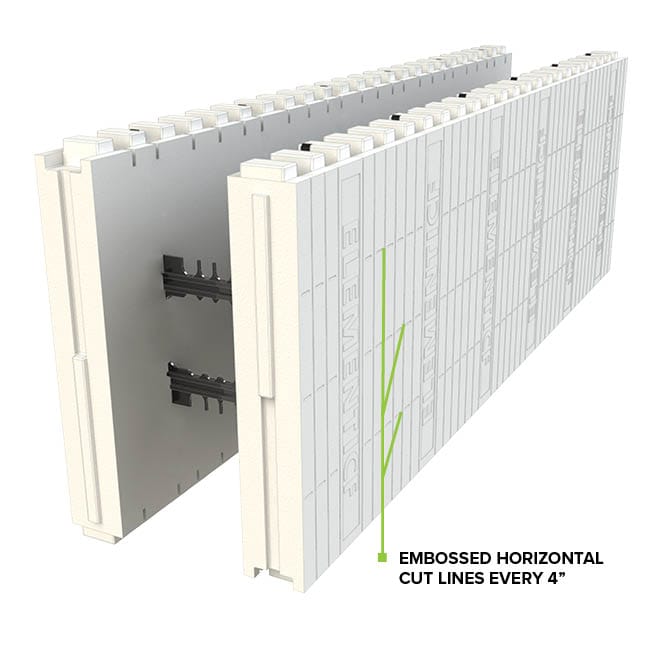 Embossed Horizontal Cut Lines Every 4”