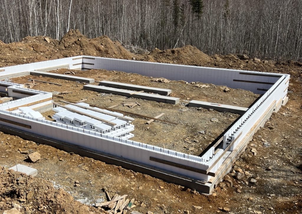 An Element ICF build using site-assembled blocks.