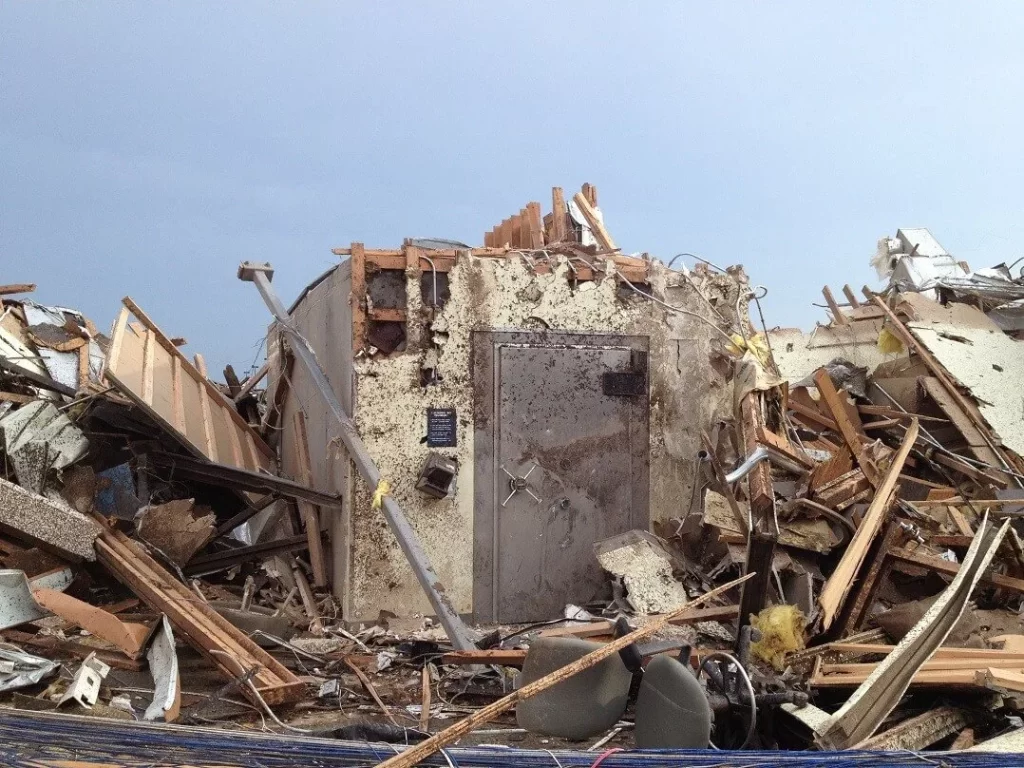 SAFE ROOMS WORK! This credit union vault saved the lives of 22 people who used it as a safe room for shelter during a 2013 EF-5 tornado in Moore, Oklahoma.
