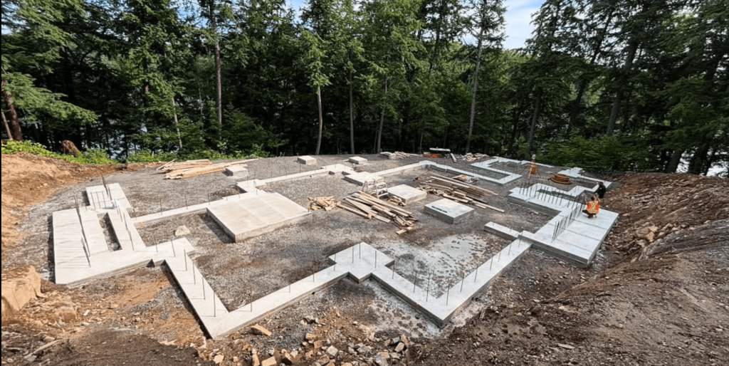 Precision in every pour — the advanced ICF foundation by Thermeco sets the stage for flawless framing above.