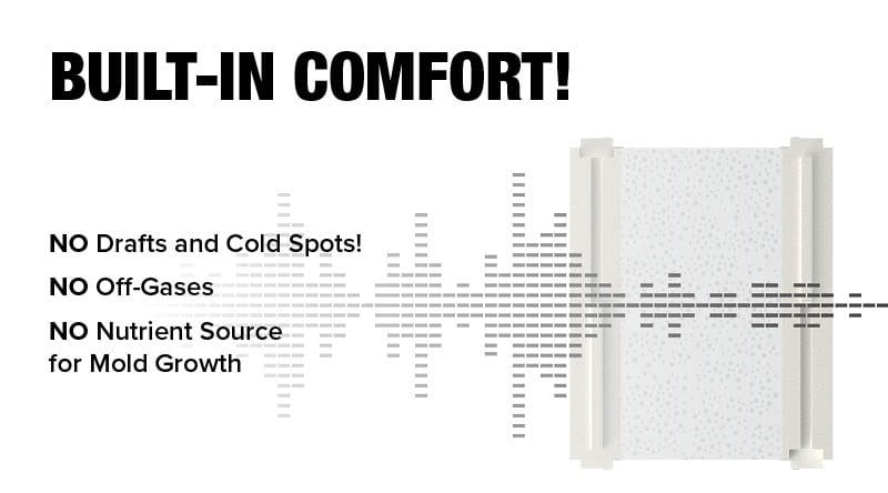 Element ICF walls surround you in consistent, even comfort year-round—thanks to continuous insulation and the thermal mass of concrete. Indoor temperatures stay steady and energy bills stay low, no matter what’s happening outside.