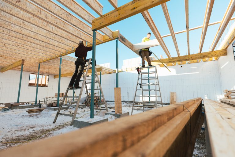 Dennis Borren and crew installing the floor system in their Passive House ICF build — where structure, airtightness, and careful sequencing all come together.