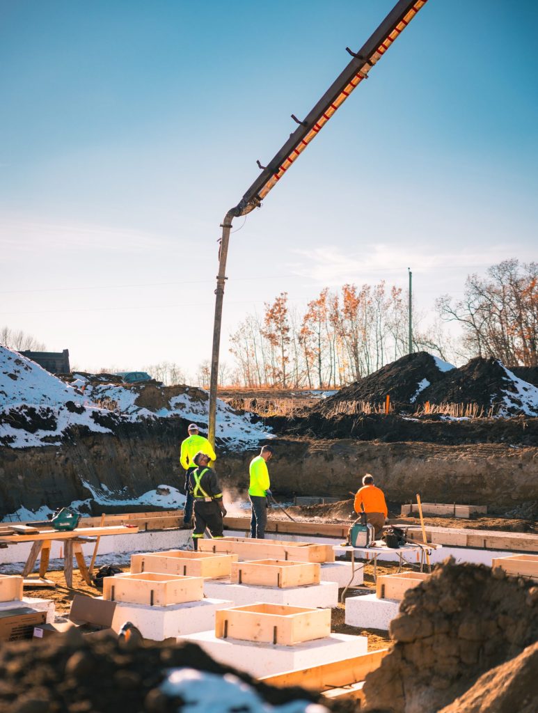 The site was carefully leveled and compacted to create consistent support beneath the rigid foam insulation.