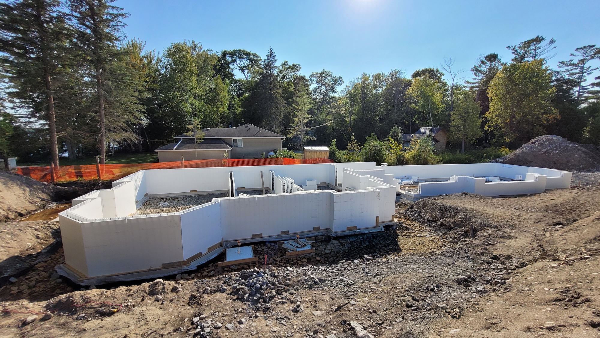 Element ICF foundation wall system for a high-performance lower level