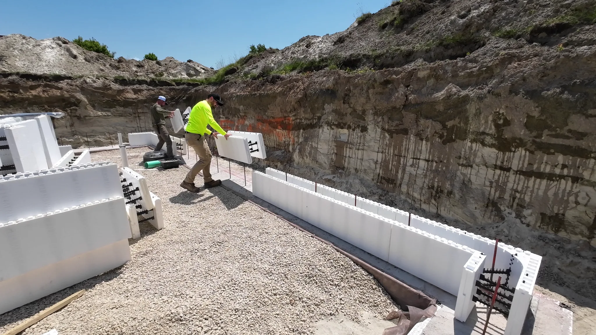 Element ICF foundation walls for a residential build